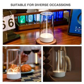 AUGE LIGHT Mini Minimalist Table Lamp Cordless LED Desk Lamp Rechargeable Modern Night Lights Portable Nightstand Lamps Unique Ambient Light Mood Lighting for Bedroom, Beside, Nursery