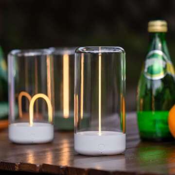 AUGE LIGHT Mini Minimalist Table Lamp Cordless LED Desk Lamp Rechargeable Modern Night Lights Portable Nightstand Lamps Unique Ambient Light Mood Lighting for Bedroom, Beside, Nursery