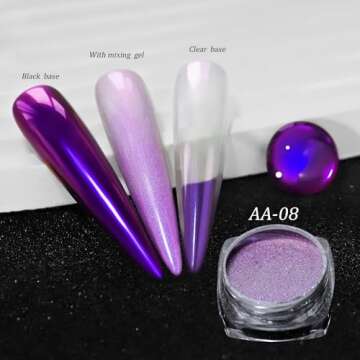 CHARMING MAY Holographic Chrome Nail Powder Sparkle Diamond Reflective Glitter Dust Metallic Nail Powder Magic Galaxy Effect for Nails Art (12Box Chameleon)