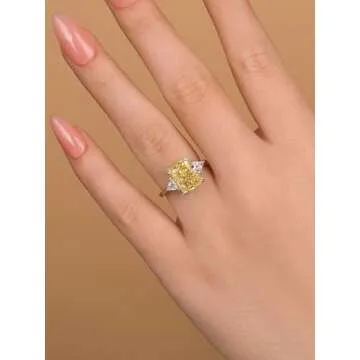 RODIFFY Yellow Sapphire Simulated Diamond Engagement Ring