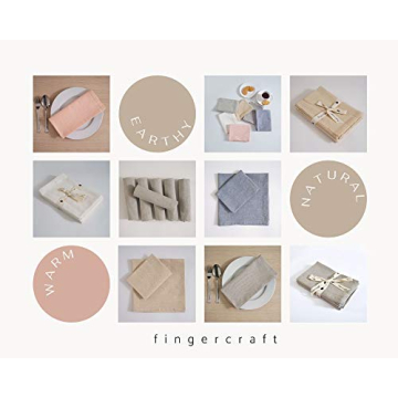 FINGERCRAFT Cloth Dinner Napkins Set of 6 for Elegant Dining