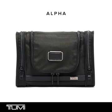 TUMI - Alpha Hanging Travel Kit - Toiletries Travel Bag - Cosmetics Organizer - Travel Essentials Bag with Hooks & Pockets - Black