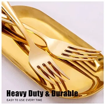 WDF Elegant Gold Plastic Silverware Set for Events