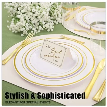 WDF Elegant Gold Plastic Silverware Set for Events