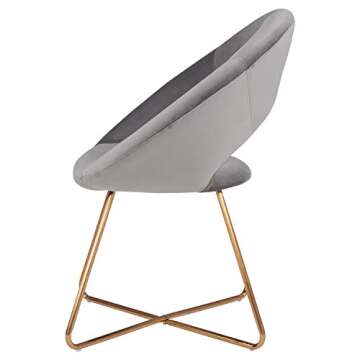 DUHOME Modern Accent Velvet Chairs Dining Chairs Single Sofa Comfy Upholstered Arm Chair Living Room Furniture Mid-Century Leisure Lounge Chairs with Golden Metal Frame Legs 1 PCS Grey