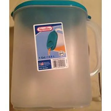 Sterilite 1 Gallon BPA-Free Pitcher with Comfort Grip