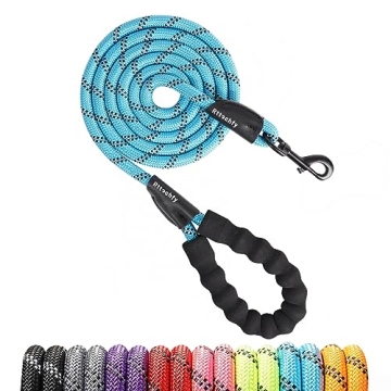 Rttochfy Dog Leash Heavy Duty - 2/4/5/6/8/10 Foot Rope Leash with Comfortable Padded Handle and Refl...