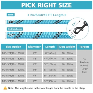 Rttochfy Heavy Duty Dog Leash with Comfort Padded Handle