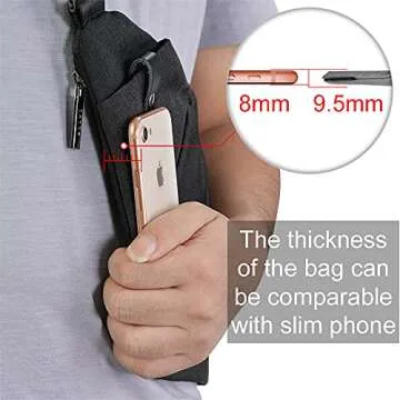 OSOCE Lightweight Sling Bag, Anti Theft Crossbody Bags for Women Men Casual Shoulder Crossbody Sport Travel Hiking Bag,Black,Small