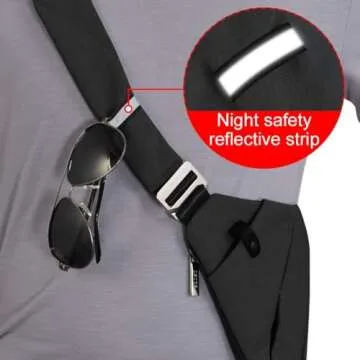 OSOCE Lightweight Sling Bag, Anti Theft Crossbody Bags for Women Men Casual Shoulder Crossbody Sport Travel Hiking Bag,Black,Small