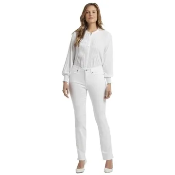 NYDJ Marilyn Straight Denim Jeans for Women in Optic White