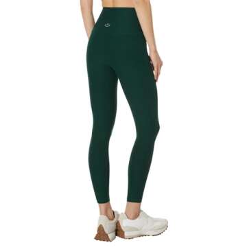 Beyond Yoga Women's Spacedye Out of Pocket High-Waisted Midi Legging Dark Spruce Green Heather Small