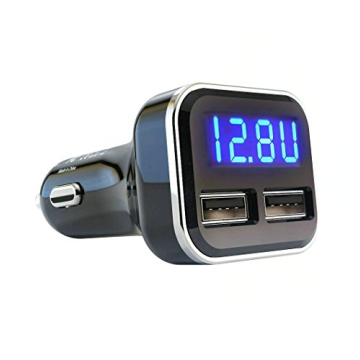 Jebsens 4.8A 24W Dual USB Car Charger with Real-time Battery Voltage Monitor