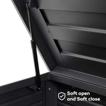 MIRADOR 134 Gallon Large Outdoor Deck Box with Wheels, Storage Box with Lid for Patio Furniture, Gar...