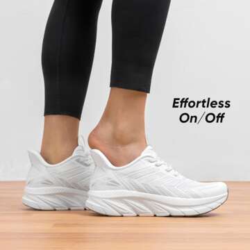 ALLSWIFIT Women's Slip On Walking Shoes Running Comfortable Tennis Breathable Non Slip Athletic Gym ...