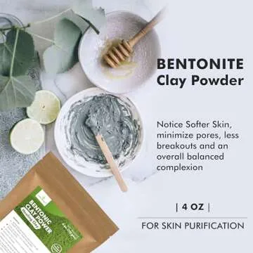Cosmic Element 100% Pure Calcium Bentonite Clay Powder - Bentonite Clay Food Grade, Vegan, Healing Clay | Skin Care Detox - Deep Pore Cleansing Face & Body Mask for Soft, Smooth, Refreshed Skin | 4 oz
