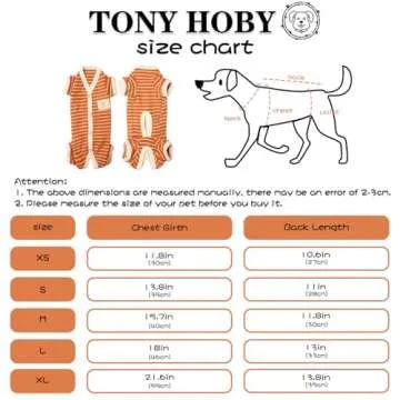 TONY HOBY Striped Dog Pajamas for Comfort and Style