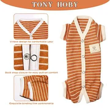 TONY HOBY Striped Dog Pajamas for Comfort and Style