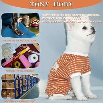 TONY HOBY Striped Dog Pajamas for Comfort and Style