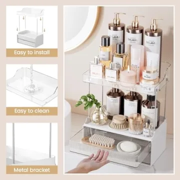 Delamu 2-Tier Bathroom Organizer for Stylish Storage Solutions
