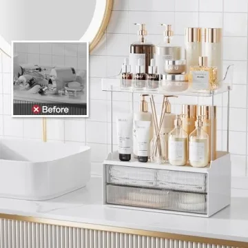 Delamu 2-Tier Bathroom Organizer for Stylish Storage Solutions