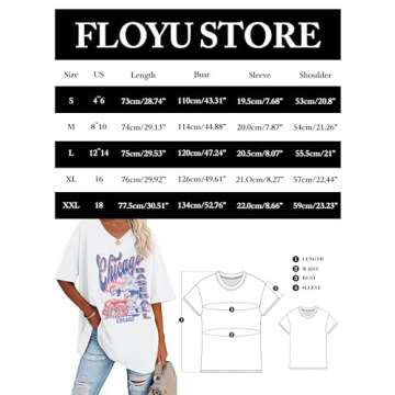 Oversized Chicago Baseball Shirt Women Baseball Mama Tops Chicago Fan V Neck Short Sleeve Shirt White