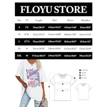 Oversized Chicago Baseball Shirt Women Baseball Mama Tops Chicago Fan V Neck Short Sleeve Shirt White