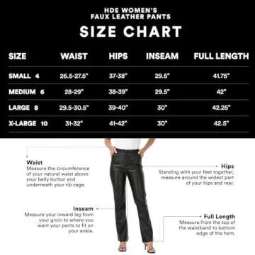 HDE Women's Faux Leather Pants High Waisted Straight Leg Trousers with Pockets Cream White - S