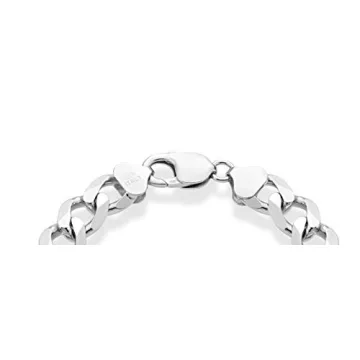 Miabella 925 Sterling Silver Figaro Bracelet for Men | Italian Style Limited