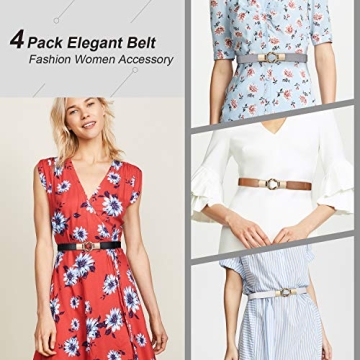 WERFORU Stretchy Skinny Waist Belt Set for Women Fashion