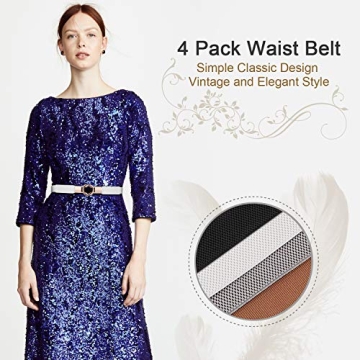 WERFORU Stretchy Skinny Waist Belt Set for Women Fashion