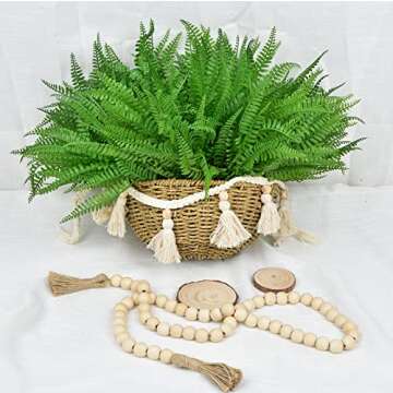 LSKYTOP 4 Pack Artificial Ferns Plants Artificial Shrubs Boston Fern Bush Plant Greenery Bushes Fake Ferns UV Protected for Home Kitchen Garden Wall Decor Indoor Outdoor Use