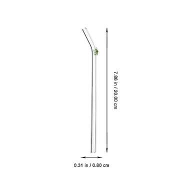 CYISONAL 6 Pack Reusable Glass Straws with 2 Cleaning Brushes,7.86Inch 3-Colors Hearts Clear Straws,...