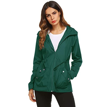 ZHENWEI Windproof Women's Rain Jacket for All Seasons