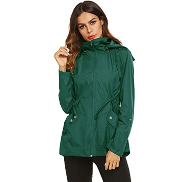ZHENWEI Windproof Women's Rain Jacket for All Seasons