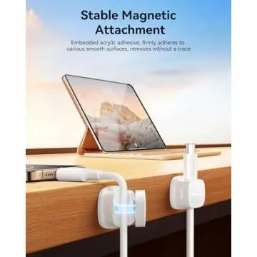 Rocoren 6-Pack Magnetic Cable Clips-Cord Organizer for Home and Office