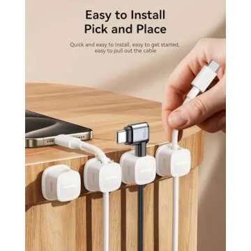 Rocoren Magnetic Cable Clips 6-Pack for Desk Organization