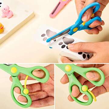 6Pcs Preschool Training Scissors, Children Safety Scissors Pre-School Training Scissors Safety Sciss...