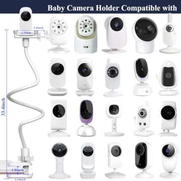 Baby Camera Monitor Mount Flexible Holder Stand Compatible with Nanit Pro,Momcozy,Eufy, HelloBaby HB65/HB66/HB6550/HB248,Blemil , ANMEATE SM935E, Infant Optics DXR-8 Any Cameras with 1/4" Screw Stand