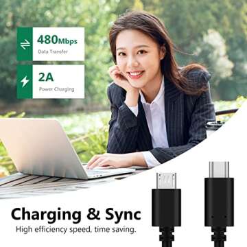 Geekria USB-C to Micro USB Microphone Cable for Creators