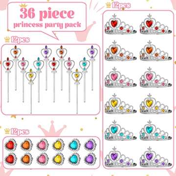 Yinder 12 Princess Party Favors Costume Dress up Accessories Set Included Gift Bags Princess Plastic...