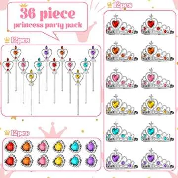 Yinder 12 Princess Party Favors Costume Dress up Accessories Set Included Gift Bags Princess Plastic...