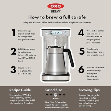 OXO Brew 12-Cup Coffee Maker With Podless Single-Serve Function