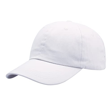 NPQQUAN Original Classic Low Profile Baseball Cap Golf Dad Hat Adjustable Cotton Hats Men Women Unconstructed Plain Cap Color White