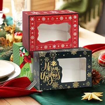 Party Funny 12 Christmas Cookie Boxes for Gift Giving