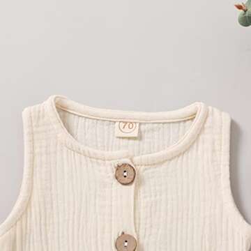 Cute and Comfy Infant Newborn Cotton Linen Romper