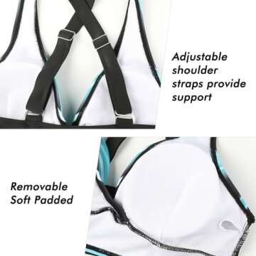 SEAFORM Womens Two Piece Swimsuits Wrap Front Bikini High Waisted Bottom Tummy Control Bathing Suits Vintage Print Swimwear Blue Stripes