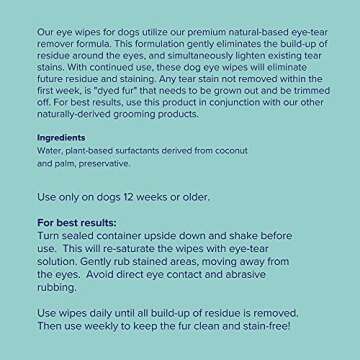 Great Pets - Great Eyes - Safe & Gentle Tear Stain Remover for Dogs - Natural Eye Wipes for Dogs - Made in The USA & Easy to Use Pre-Soaked Wipes - 100 Wipes