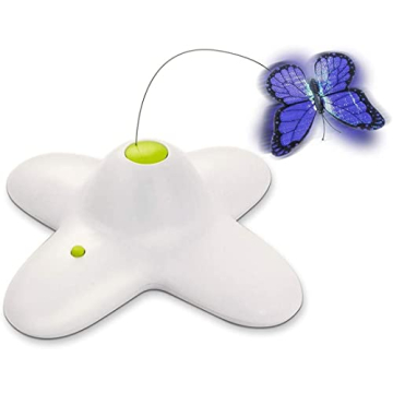 All for Paws Cat Toys Interactive Butterfly Flutter Bug Cat Automatic Toy Stimulating Kitty Toys Enr...