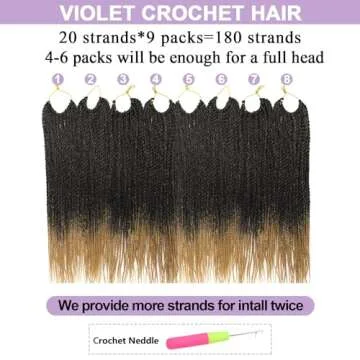 Senegalese Twist Crochet Hair For Black Women 9 Packs Pre Looped Crochet Braids For Black Women 18 Inch Ombre Crochet Hair 20 Strands A Pack Pretwisted Crochet Twist Hair (18 Inch, T27)